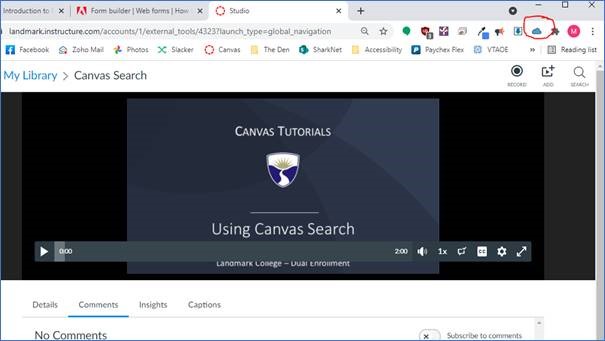A Studio Video in a browser